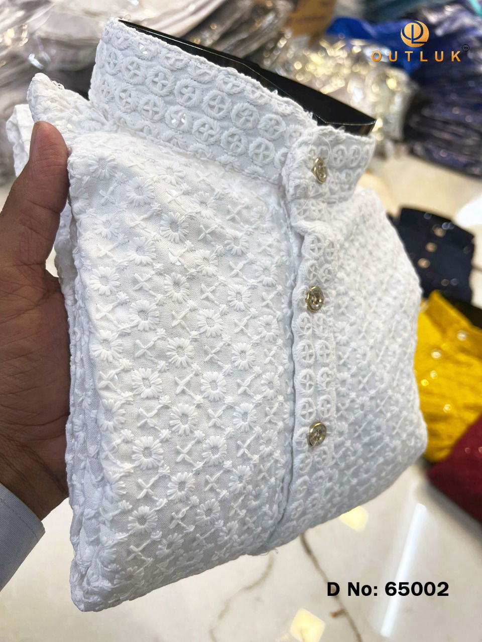 Outluk Vol 65 Wedding Wear Lucknowi or Chicken Work and Sequence Work Wholesale Kurta Pajama